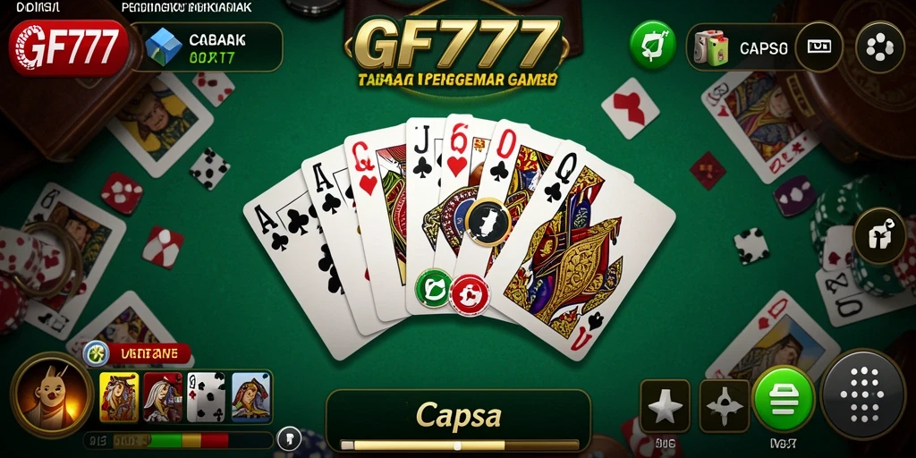 Tampilan antarmuka GF777 yang menarik dan mudah digunakan saat bermain Capsa.