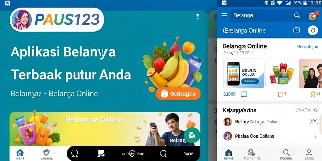 Tampilan antarmuka aplikasi PAUS123 yang user-friendly untuk belanja online.