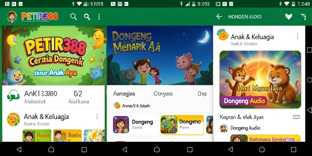 Antarmuka aplikasi yang user-friendly dan ceria untuk anak-anak.