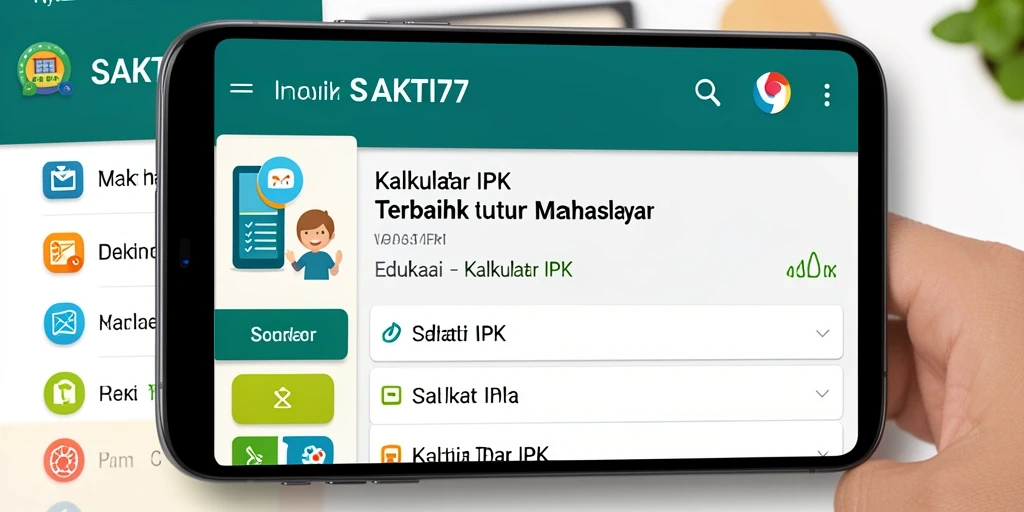 Antarmuka SAKTI77 menunjukkan fitur Kalkulator IPK yang user-friendly.
