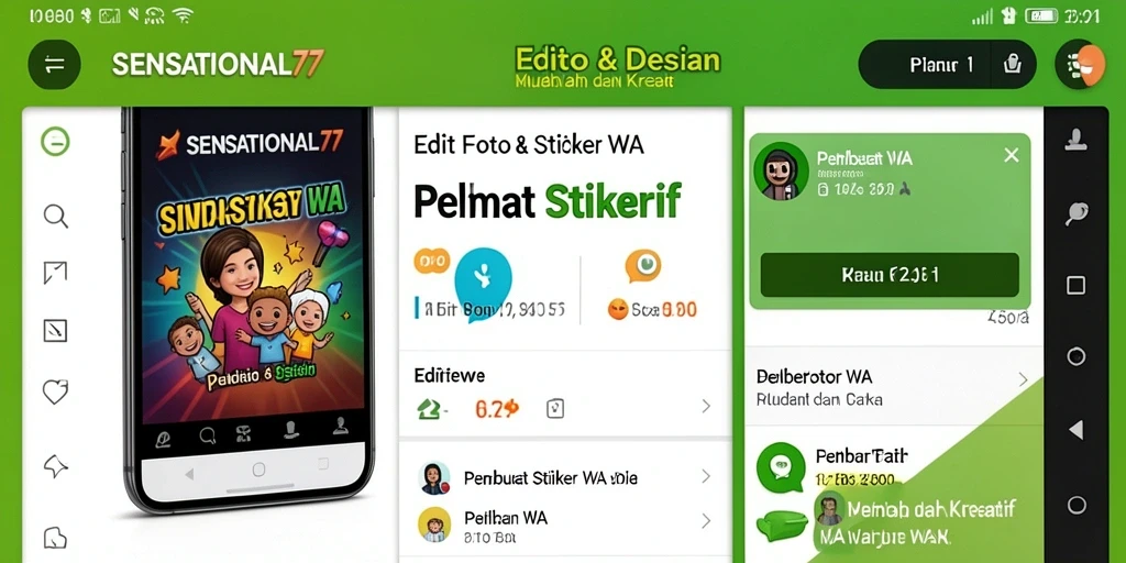 Tampilan antarmuka aplikasi Pembuat Stiker WA yang menarik dan sederhana.
