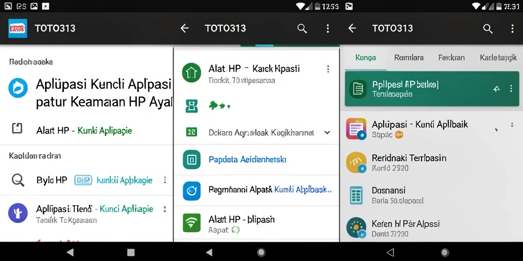 Antarmuka aplikasi TOTO313 yang sederhana dan efisien.