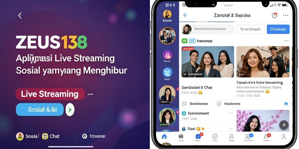 Antarmuka ZEUS138 yang menampilkan siaran langsung dan interaksi pengguna.