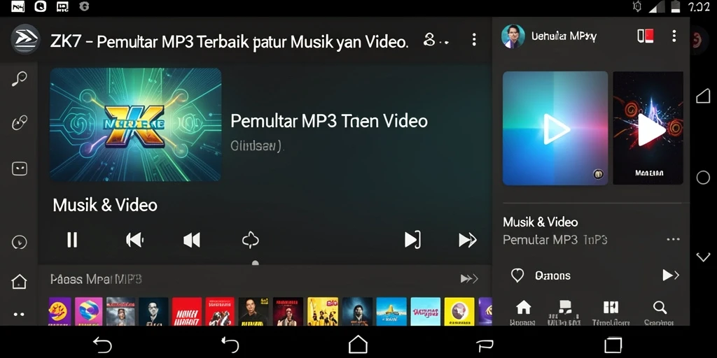 Tampilan antarmuka ZK7 yang memudahkan navigasi lagu.